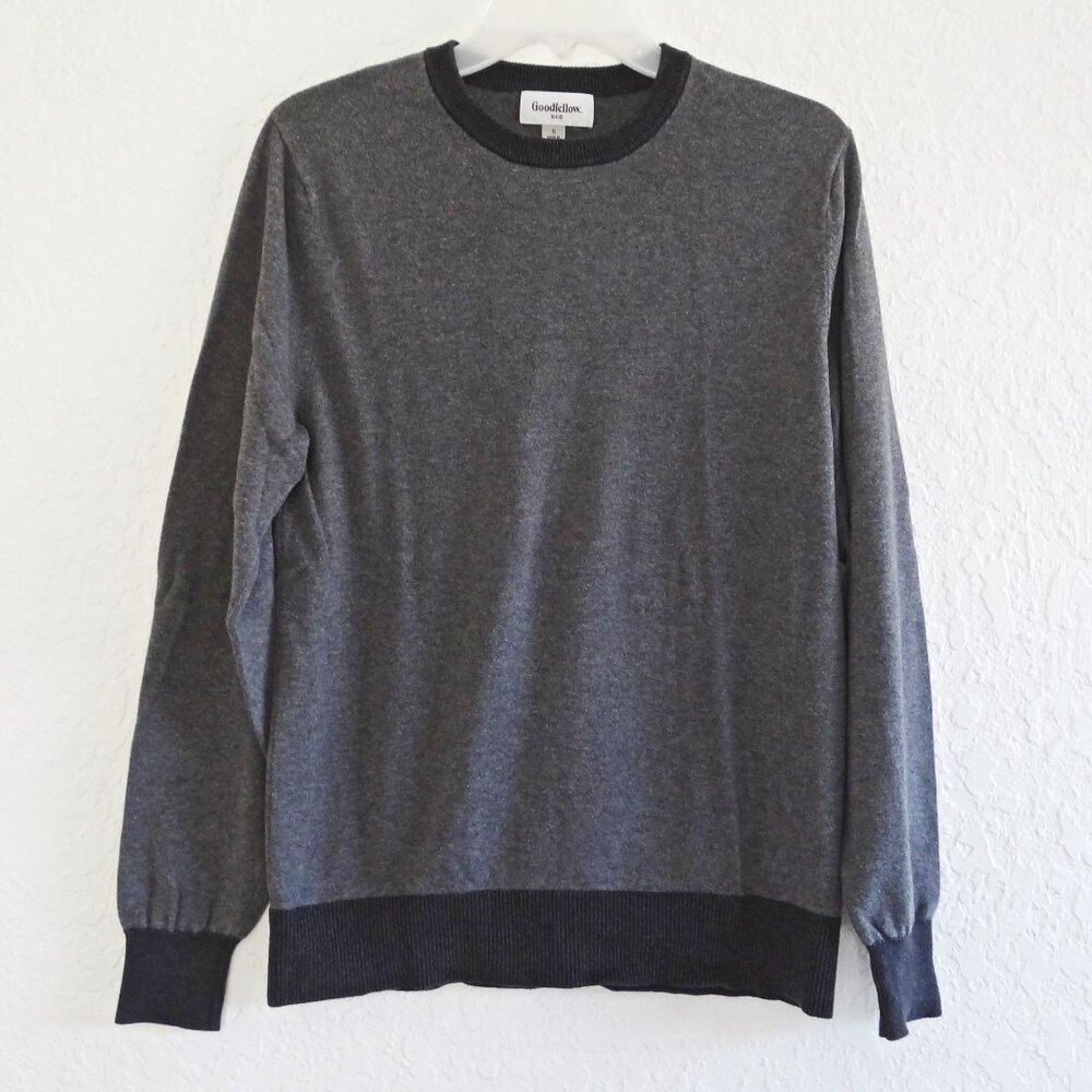 GOODFELLOW & CO Men's Size S Crewneck Pullover Knit Sweater Gray Cotton